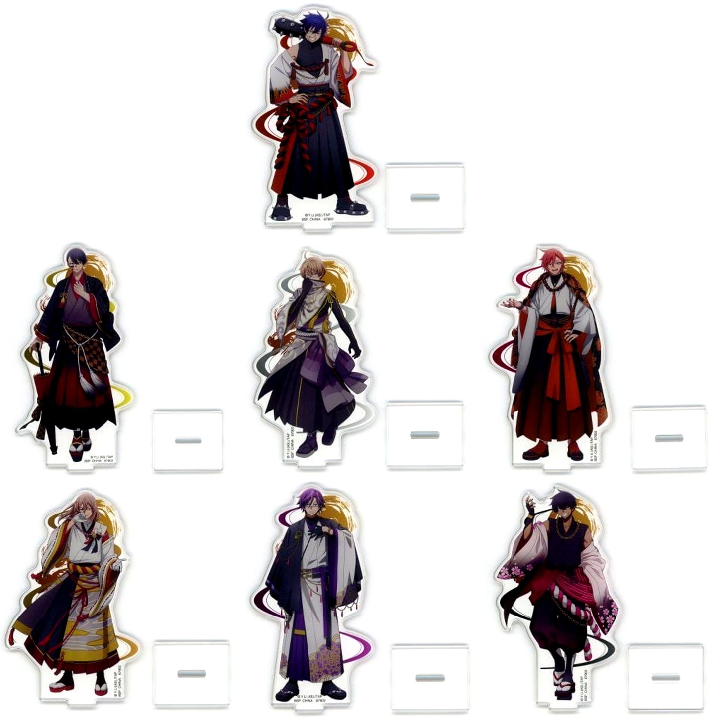 Set of 7 D Prize Ichiban Kuji Tougen Anki 2 Acrylic Stand [USED]