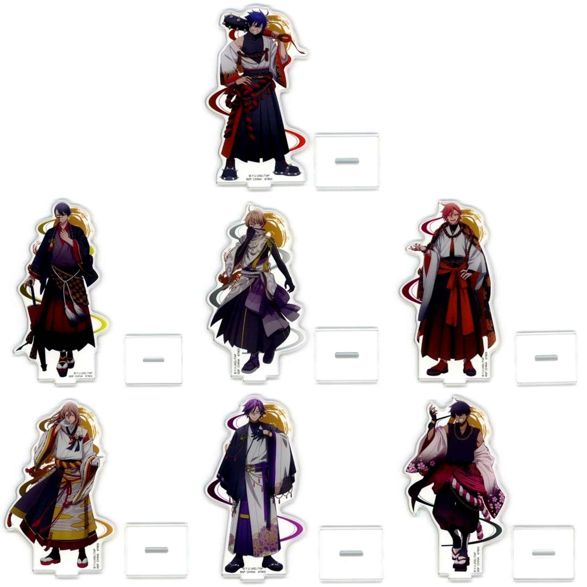 Set of 7 D Prize Ichiban Kuji Tougen Anki 2 Acrylic Stand [USED]