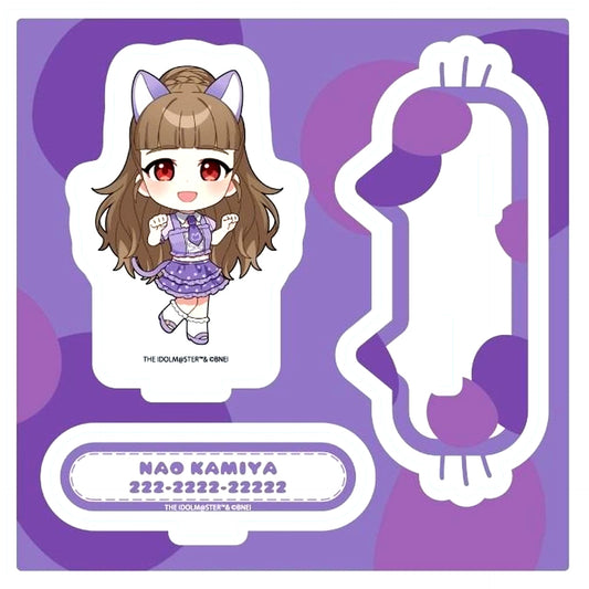 Nao Kamiya No. 16 Cat Ver. Mini Character Illustration Acrylic Stand Plate The Idolmaster Cinderella Girls in eeo Store Ikebukuro Main Store [USED]