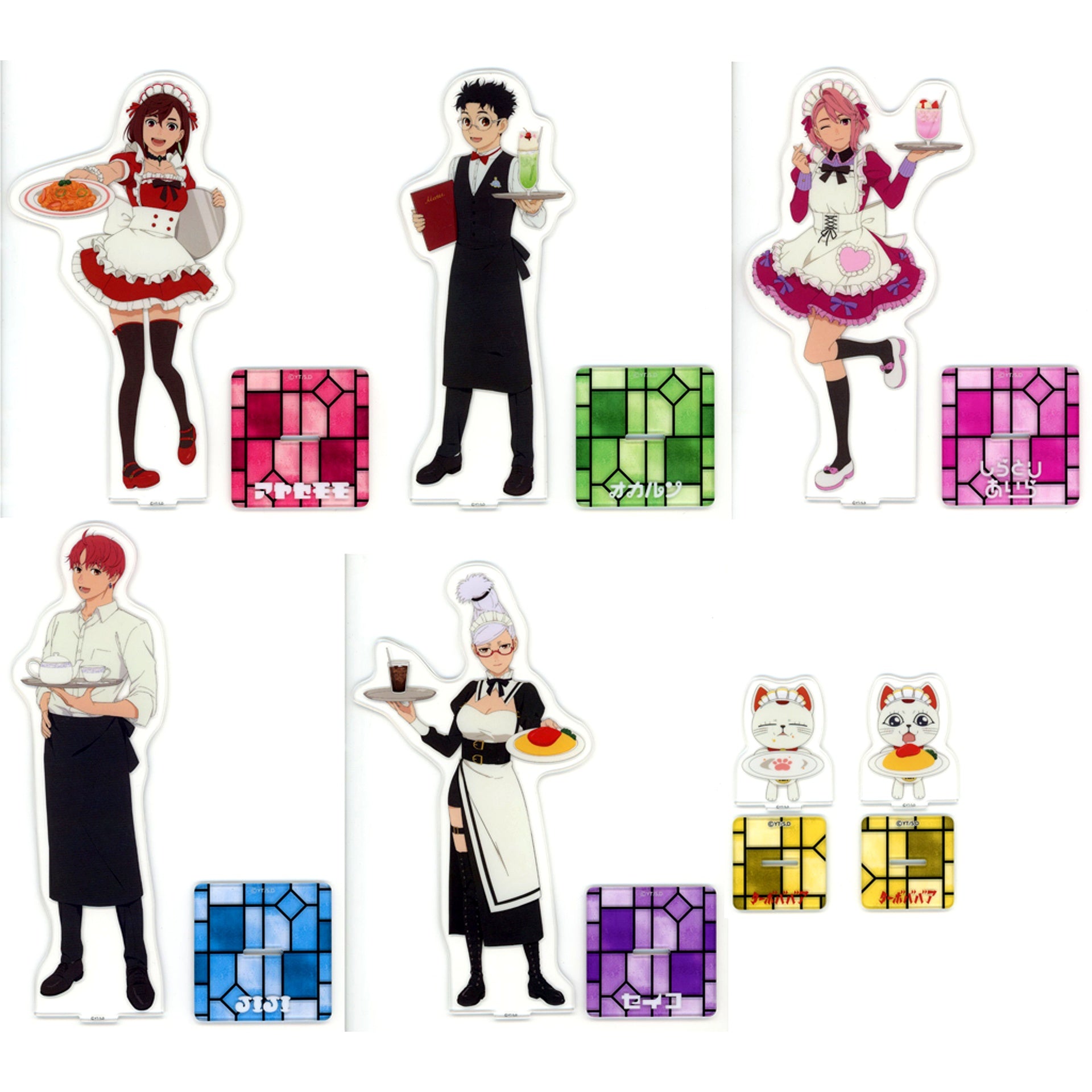 Set of 6 B Prize TV Anime Dan Da Dan Sega Lucky Kuji Good coffee break Big Acrylic Stand [USED]