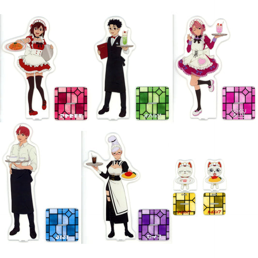 Set of 6 B Prize TV Anime Dan Da Dan Sega Lucky Kuji Good coffee break Big Acrylic Stand [USED]