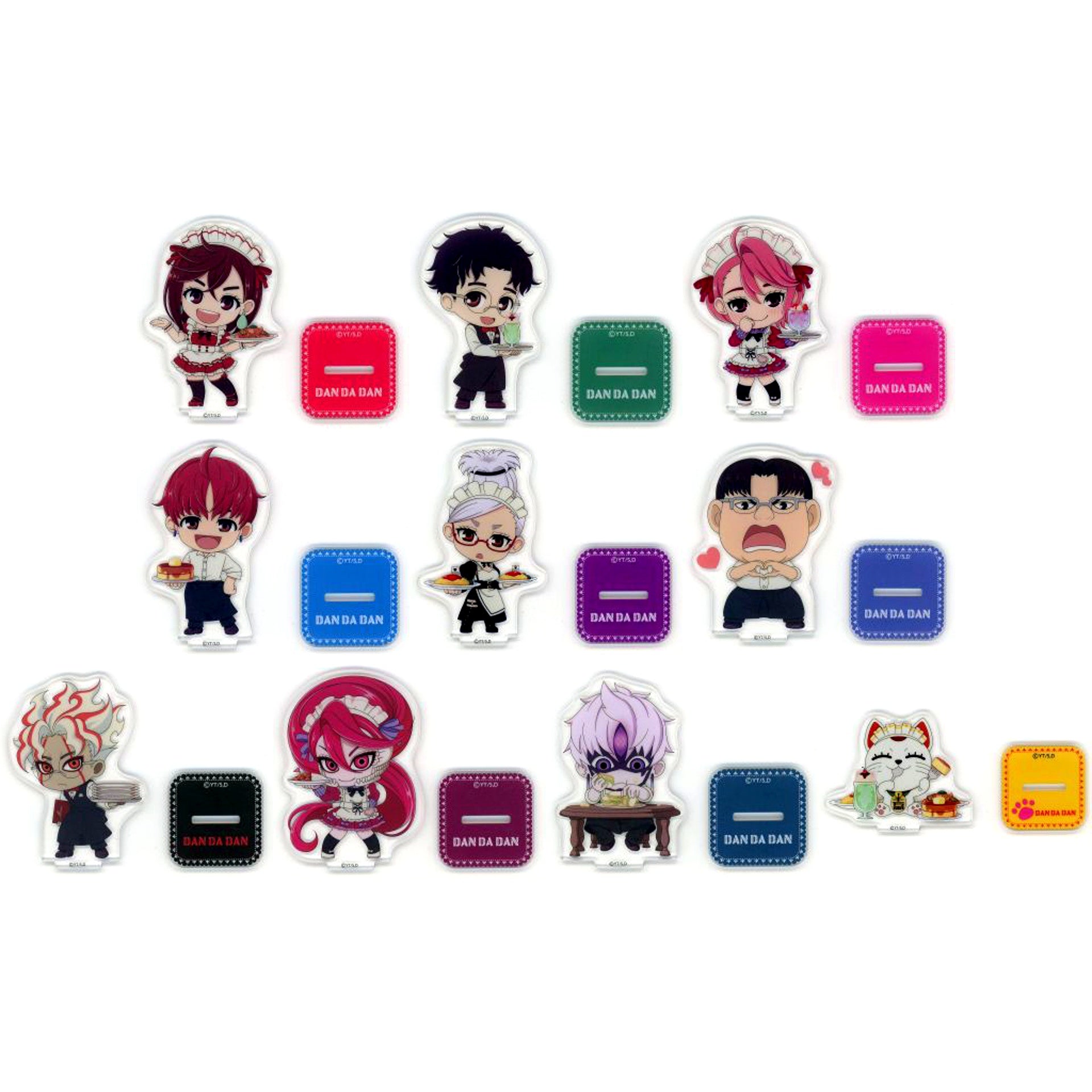 Set of 10 C Prize TV Anime Dan Da Dan Sega Lucky Kuji Good coffee break Mini Acrylic Stand [USED]