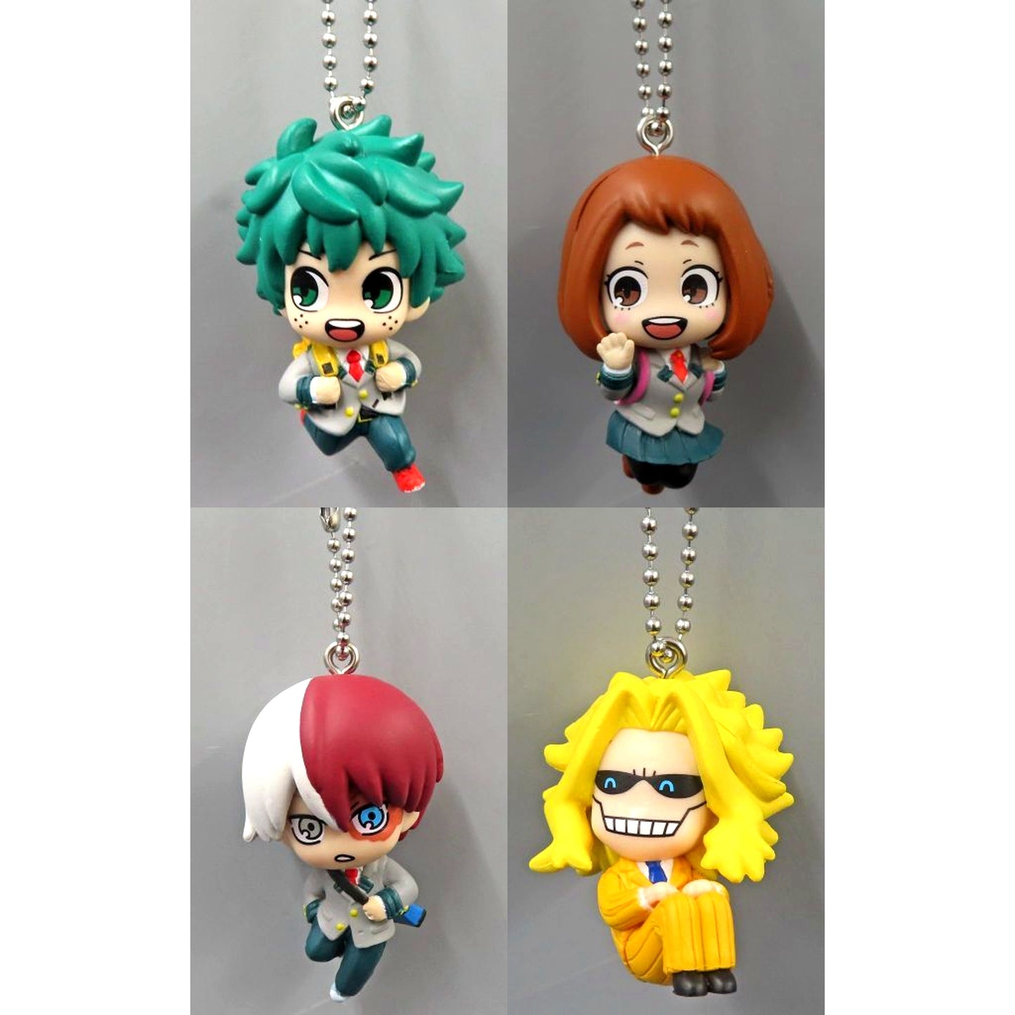 Set of 4 My Hero Academia Defo Fig! Keychain [USED]