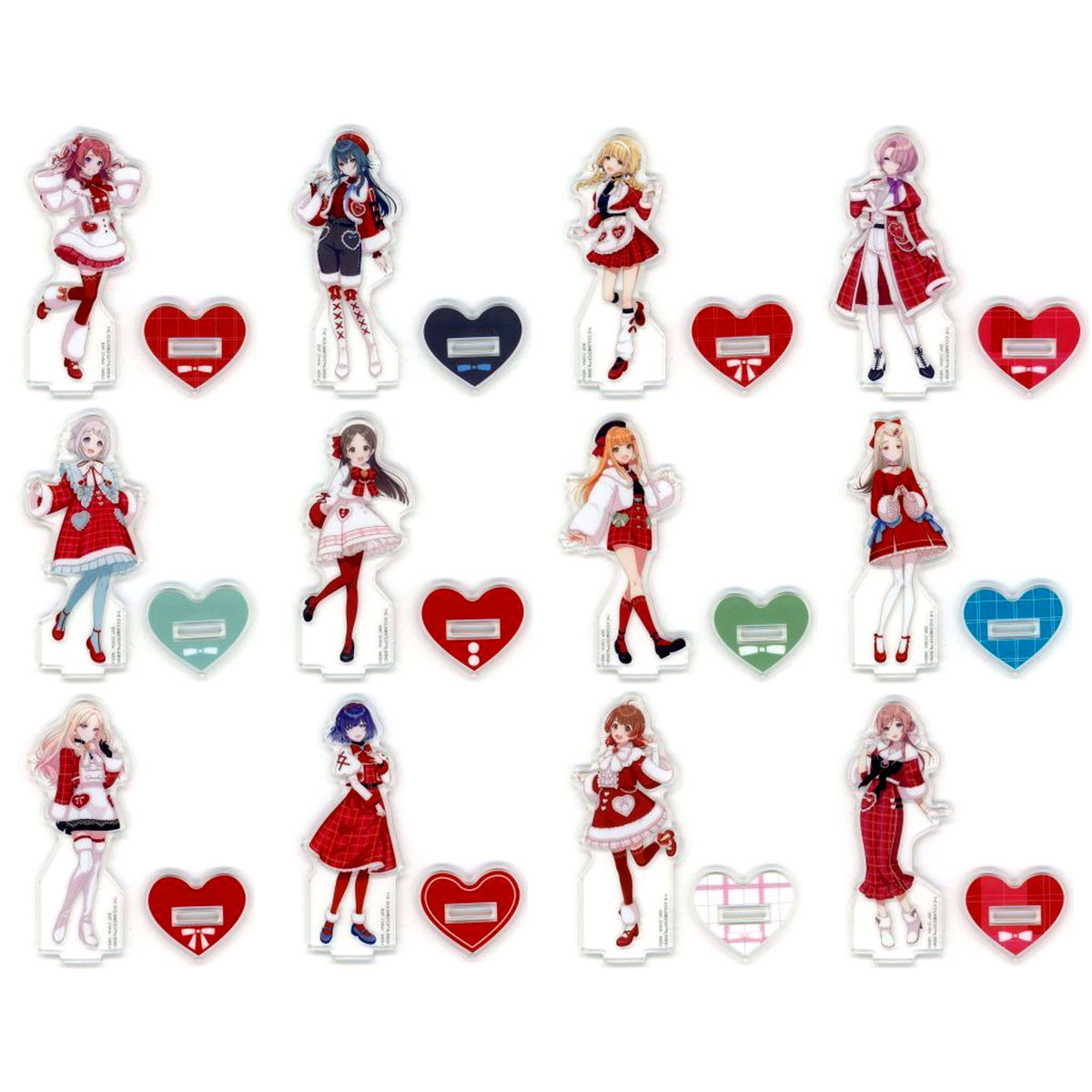 Set of 12 Illustration Acrylic Stand Ichiban Kuji Gakuen iDOLM@STER Part 4 I Prize [USED]