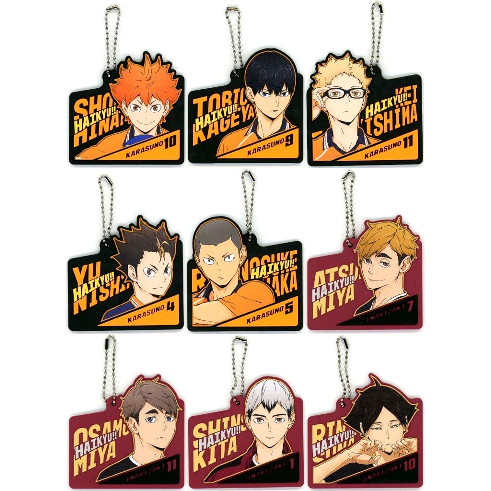 Set of 9 H Prize Rubber Charm Ichiban Kuji Haikyu The Strongest Challenger [USED]