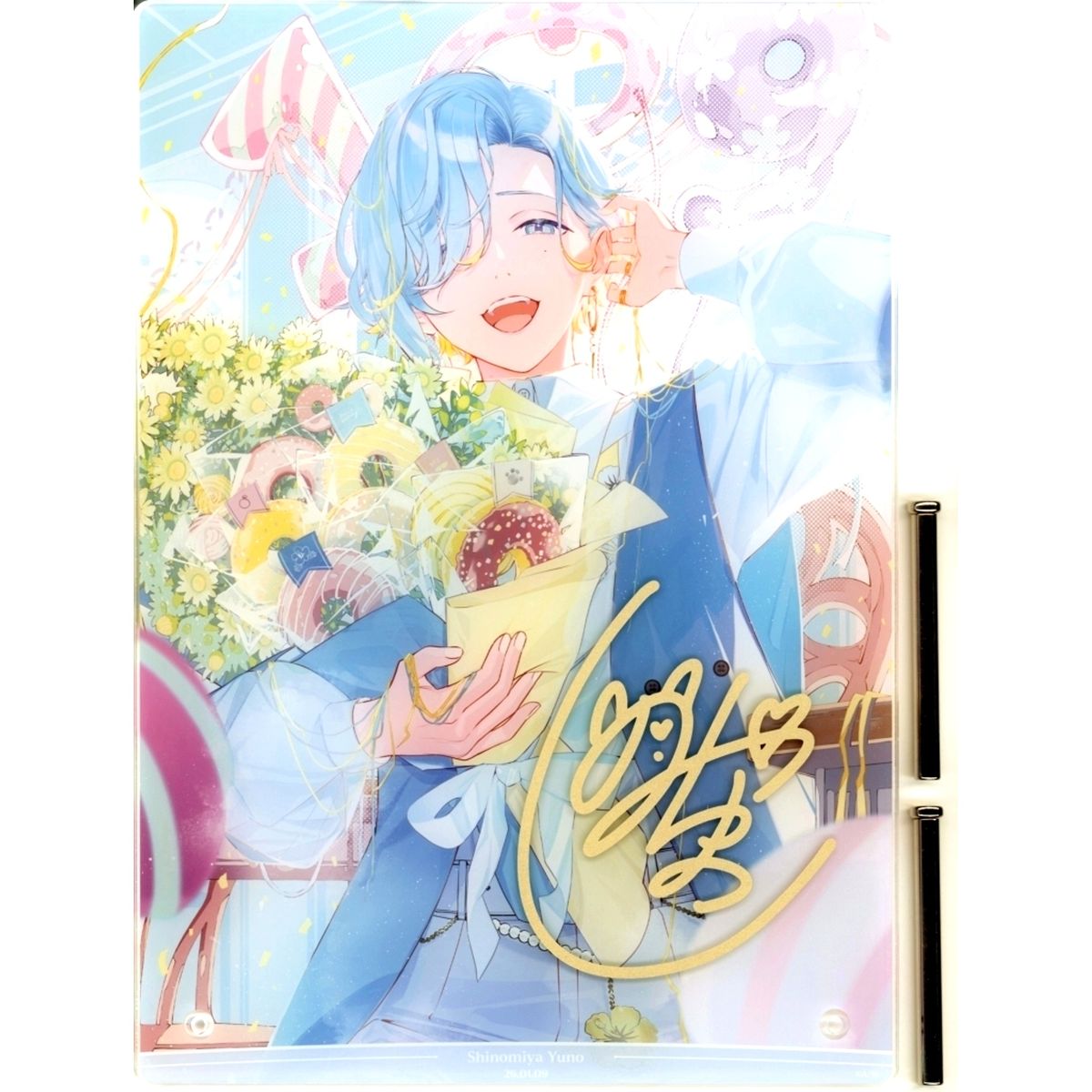 Shinomiya Yuno Virtual YouTuber Nijisanji B5 Acrylic Panel Foil Replica Signed Birthday 2026 Only Sold Separately [USED]
