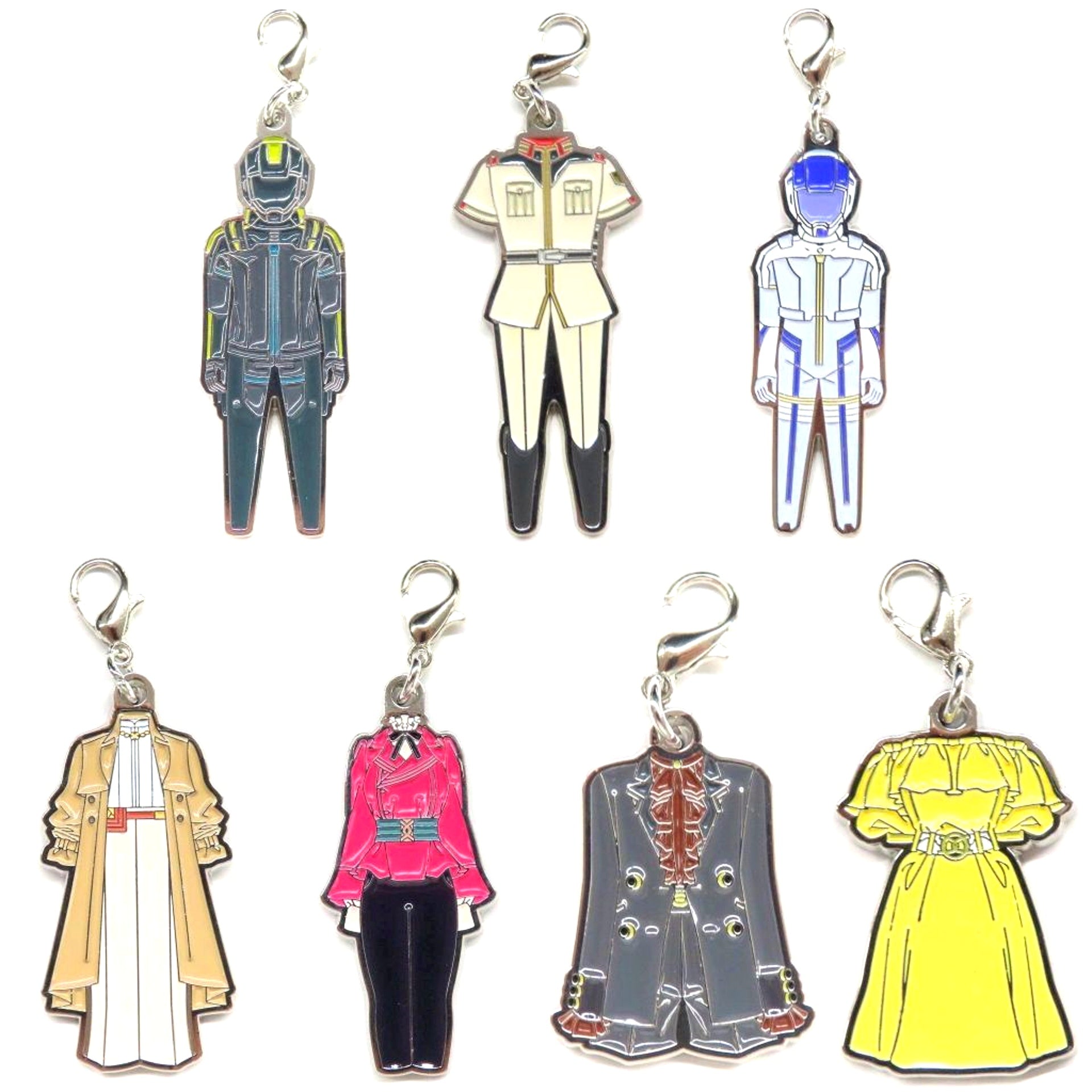 Set of 7 Mobile Suit Gundam Hathaway's Flash Circe Unit Trading Costume Metal Charm Theater Goods [USED]