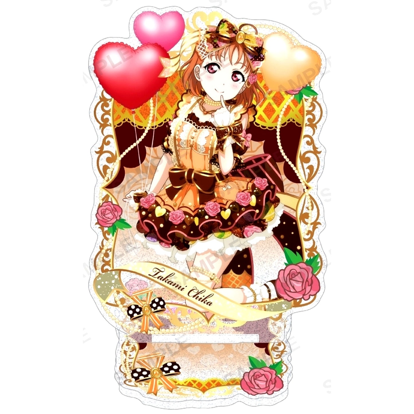 Chika Takami Glitter Acrylic Stand Aqours Valentine Part 3 Ver. Love Live! School Idol Festival [USED]