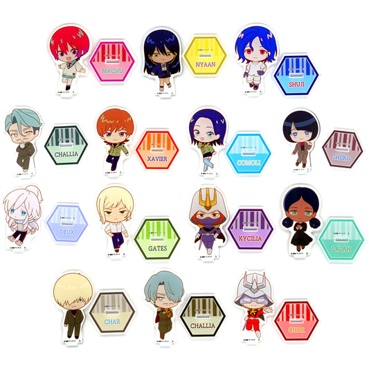 Set of 14 Hapikuro Deformed Acrylic Stand Mobile Suit Gundam GQuuuuuuX [USED]