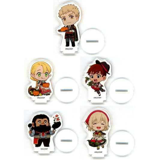 Set of 5 Delicious in Dungeon Meat and Iron Plate Adventure in Niku no Hasegawa and Teppan Bokujo Mini Character Illustration Petit Acrylic Stand [USED]