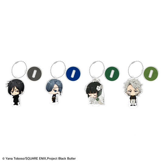 Set of 4 Anime Black Butler Emerald Witch Arc Chibi Acrylic Stand Figure with Ball Chain [USED]