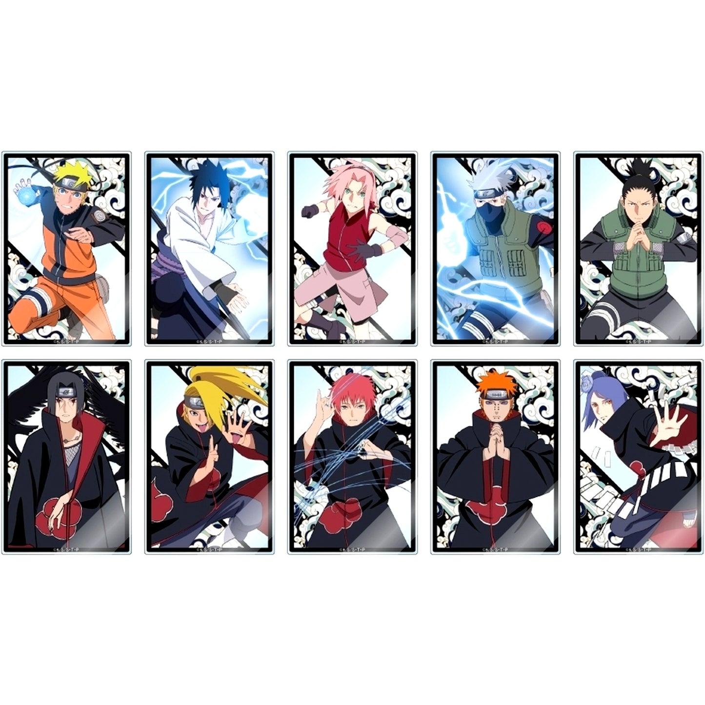 Set of 10 Trading Acrylic Plate Naruto Shippuden [USED]