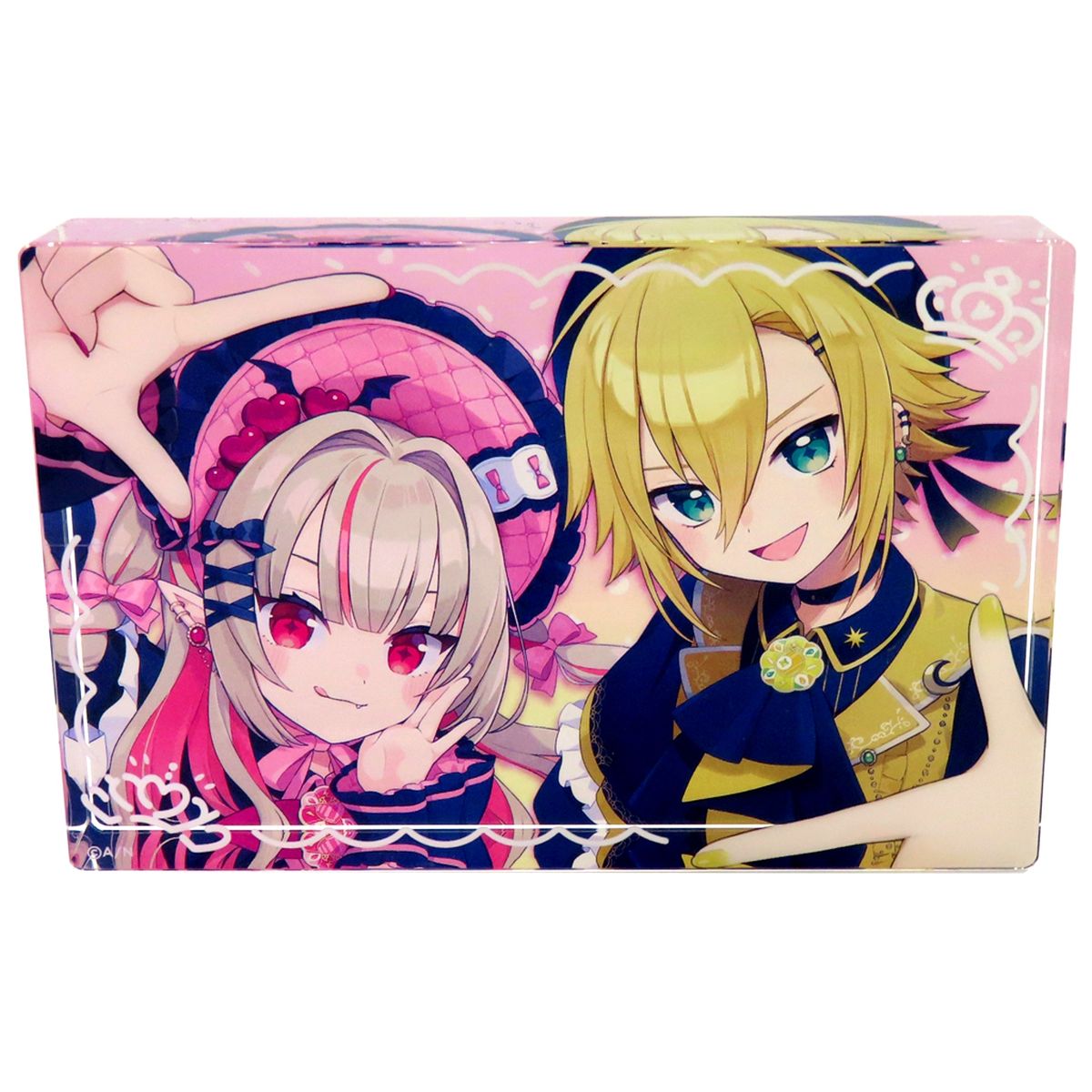 Uzuki Kou and Makaino Ririmu Acrylic Block Virtual YouTuber Nijisanji NIJIMAGIA Steel Heart [USED]