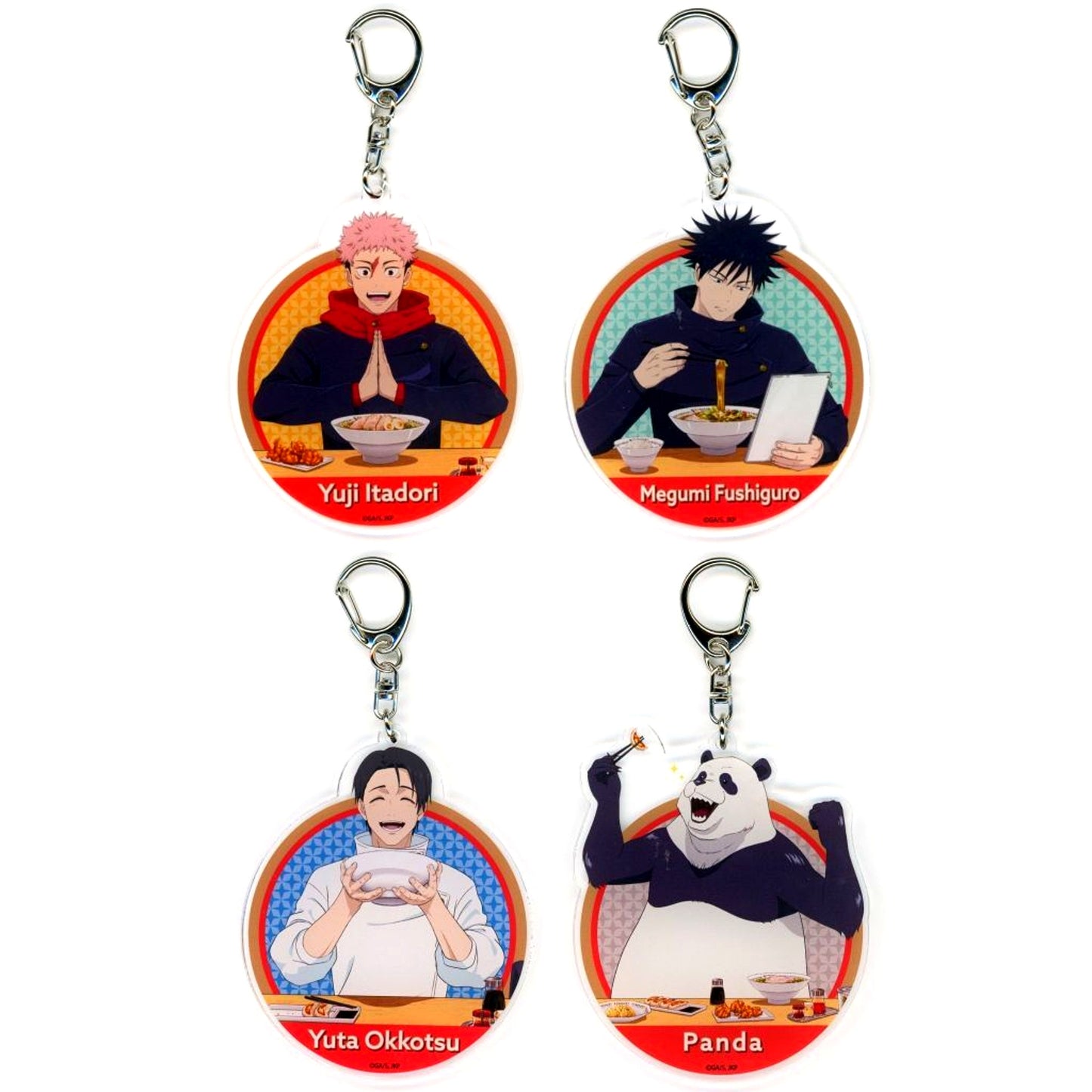 Set of 4 Jujutsu Kaisen x Dotonbori Kamukura Trading Acrylic Keychain [USED]