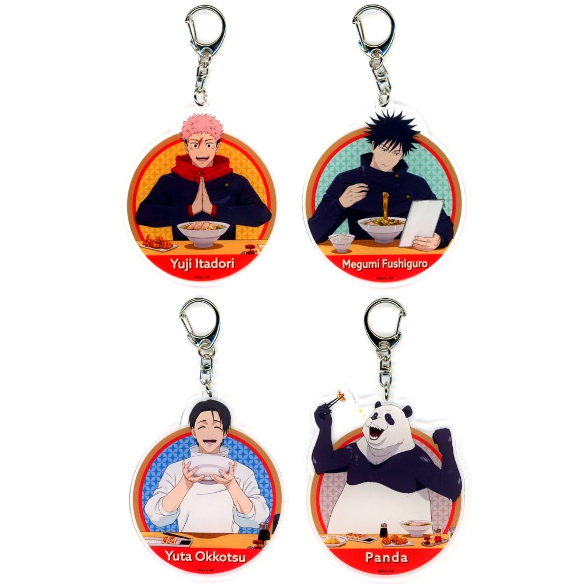 Set of 4 Jujutsu Kaisen x Dotonbori Kamukura Trading Acrylic Keychain [USED]
