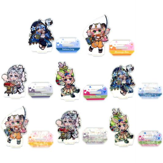 Set of 8 Trading Acrylic Stand VTuber Hololive 5th Gen x Monster Hunter Wilds x CAPCOM CAFE [USED]