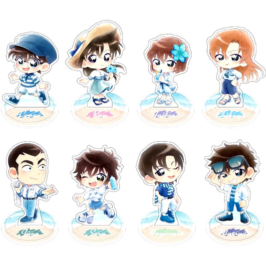 Set of 8 Detective Conan Trading Mini Acrylic Stand Seaside Deformed [USED]