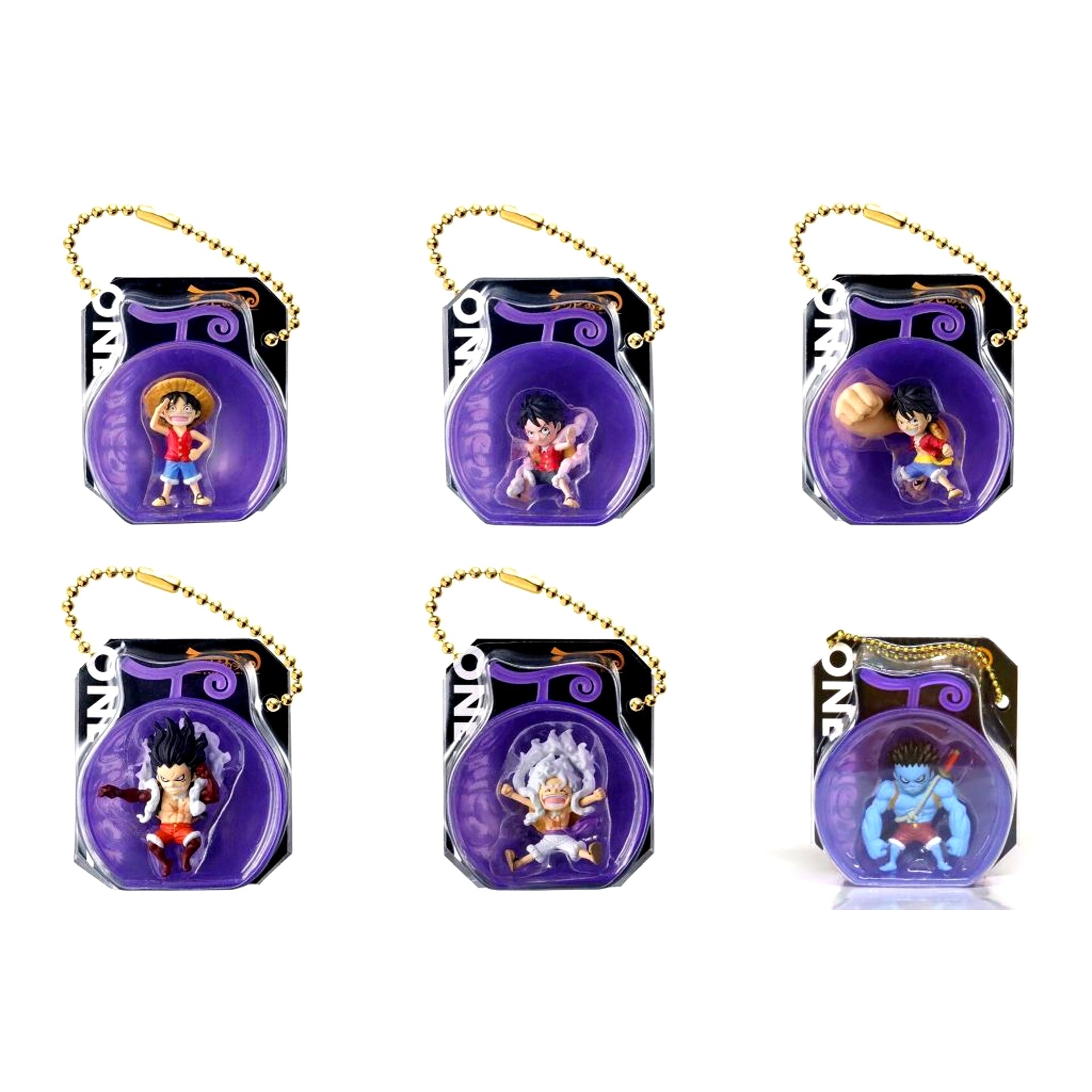 Set of 6 From TV animation One Piece One Piece no Mi Micro Blister Charm [USED]