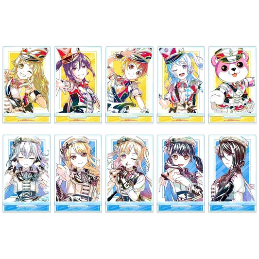 Set of 10 Bang Dream! Girls Band Party! Trading Ani-Art Wave 6 Acrylic Stand Ver. E [USED]