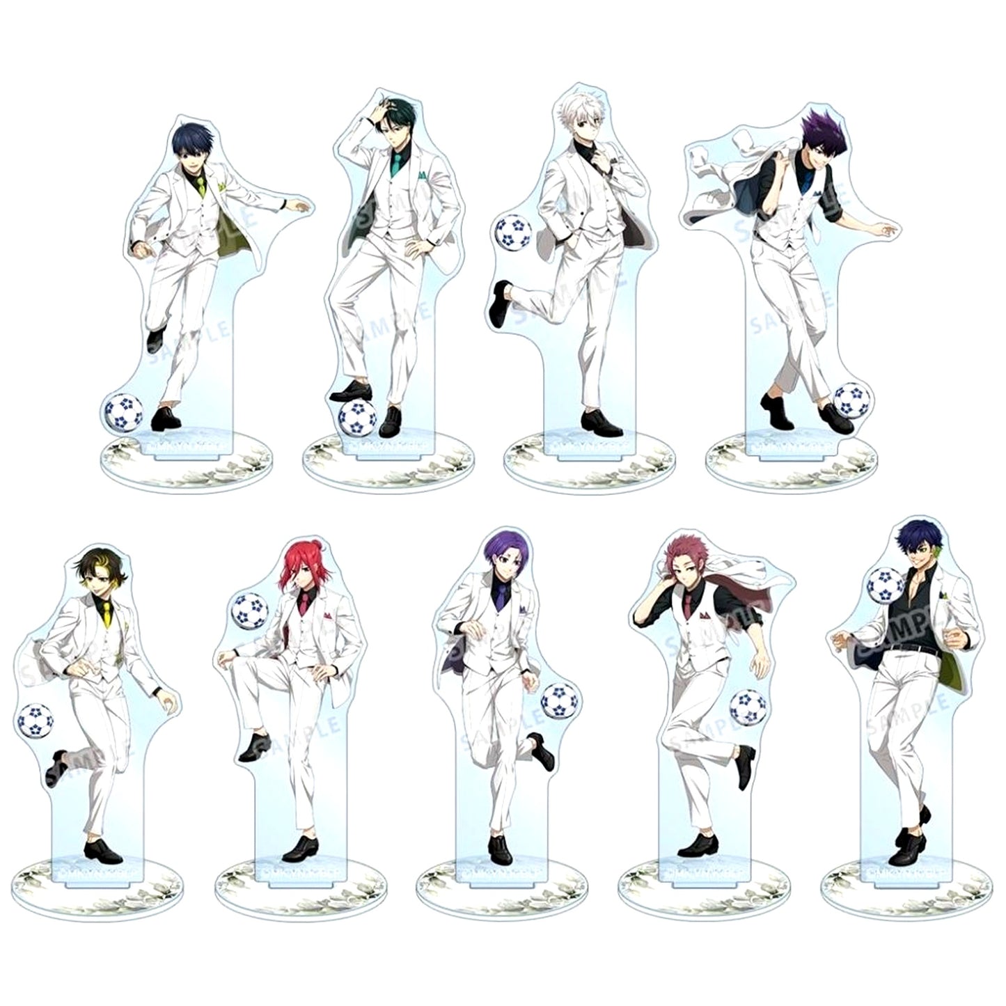 Set of 9 TV Anime Blue Lock Illustration Suit Model Ver. Part 2 Trading Acrylic Stand [USED]