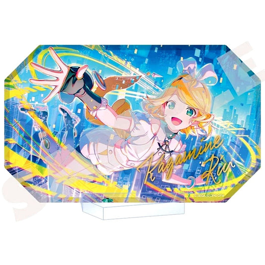 Kagamine Rin Hatsune Miku: Colorful Stage! World Link Acrylic Block Stand [USED]