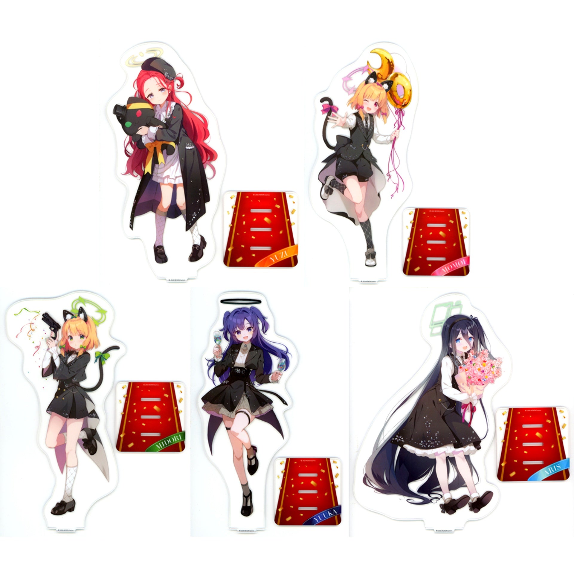 Set of 5 Prize B Sega Lucky Kuji Blue Archive Big Acrylic Stand [USED]