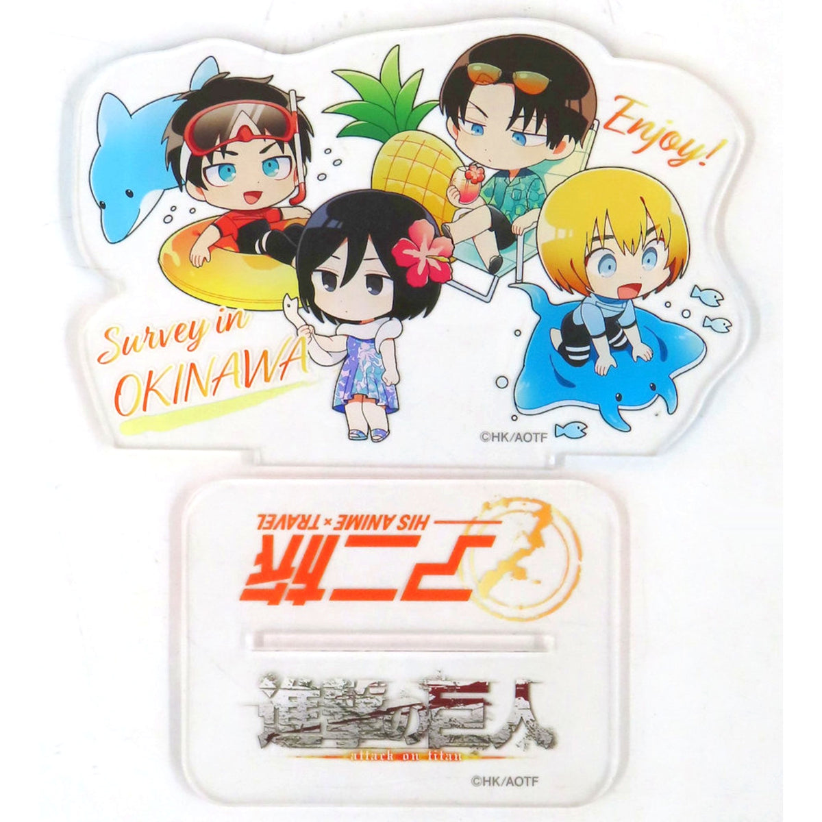 Single Item Group Okinawa Ani-Tabi x Attack on Titan Investigate Hokkaido and Okinawa!! Okinawa Investigation Early Pre-order Bonus Acrylic Stand [USED]