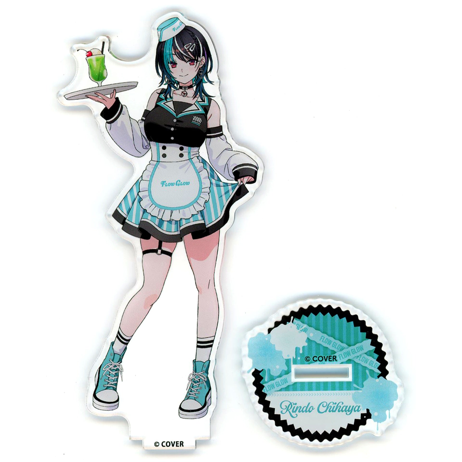 Rindo Chihaya Life-Size Acrylic Stand Cafe Ver. Virtual YouTuber Hololive FLOW GLOW x Tower Records Cafe Spring Has Come [USED]
