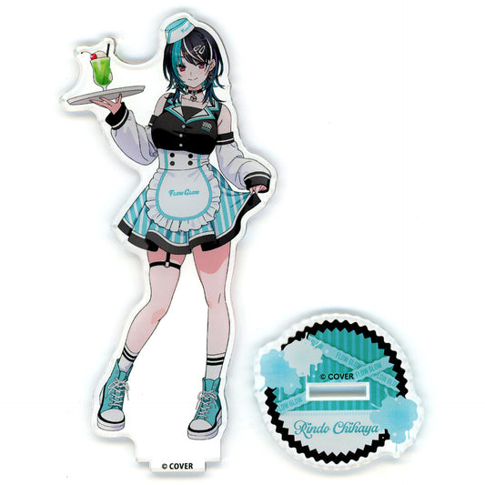 Rindo Chihaya Life-Size Acrylic Stand Cafe Ver. Virtual YouTuber Hololive FLOW GLOW x Tower Records Cafe Spring Has Come [USED]