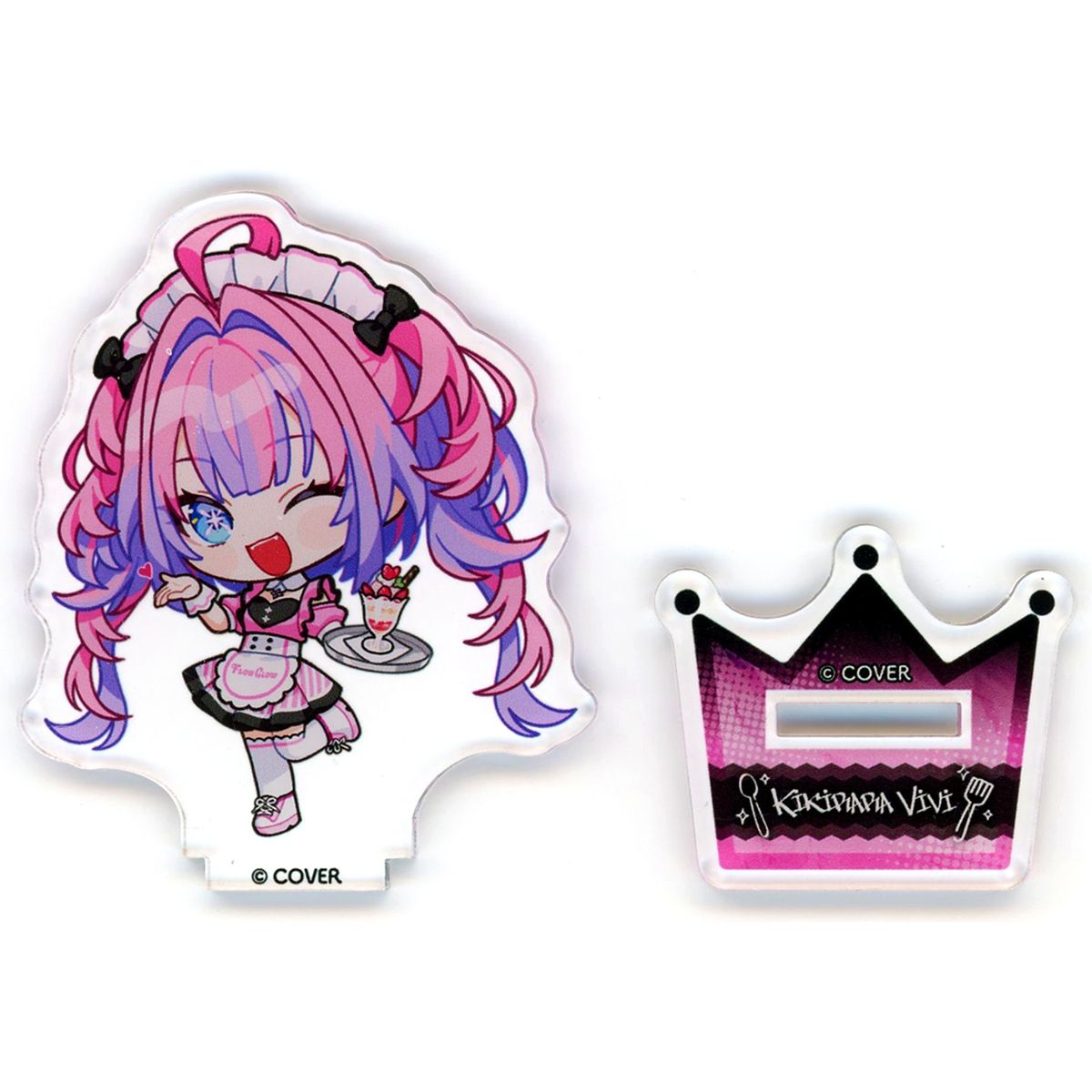 Kikirara Vivi Virtual YouTuber Holo Live FLOW GLOW x TOWER RECORDS CAFE FLOW GLOW Spring has come Trading Mini Acrylic Stand Cafe ver. [USED]