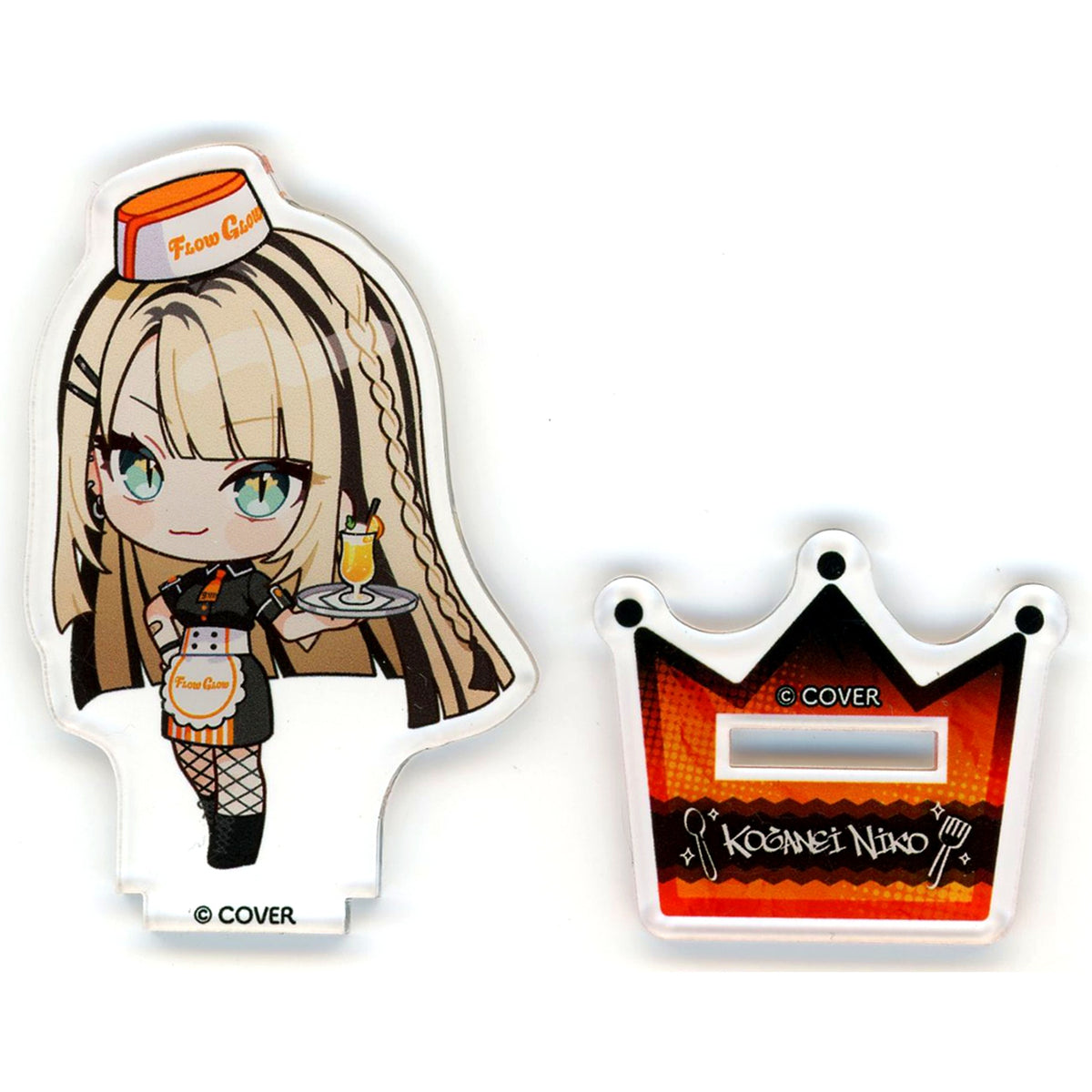 Kogane Niko Trading Mini Character Acrylic Stand Cafe Ver. Virtual YouTuber Hololive FLOW GLOW TOWER RECORDS CAFE Spring has come [USED]