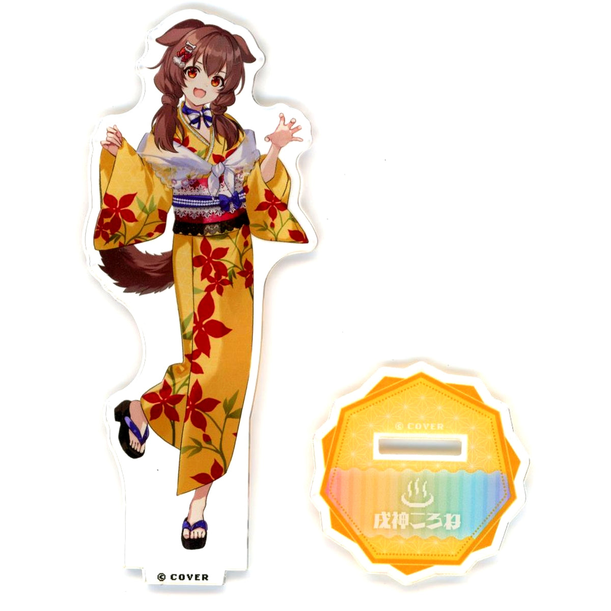 Inugami Korone Life-Size Acrylic Stand Yukata Ver. VTuber Hololive x Gokurakuyu RAKU SPA Collab 8th Furo Life [USED]