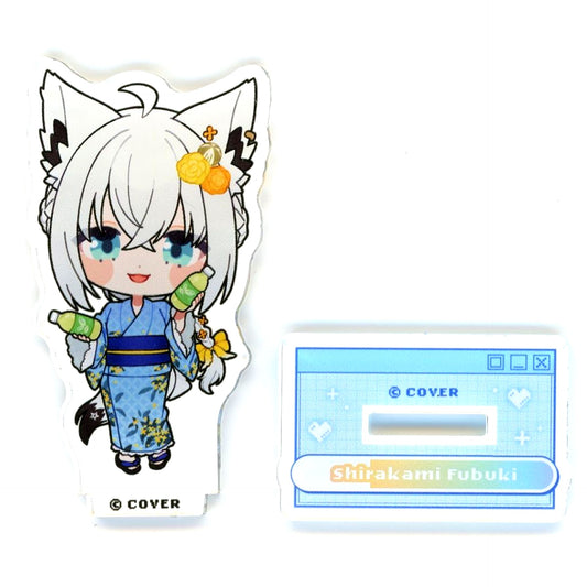Shirakami Fubuki Trading Acrylic Stand Mini Character Ver. Virtual YouTuber Hololive x Gokurakuyu Raku Spa Collabo 8th Furo Life [USED]