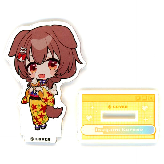 Inugami Korone Trading Acrylic Stand Mini Character Ver. VTuber Hololive x Gokurakuyu RAKU SPA Collab 8th Furo Life [USED]