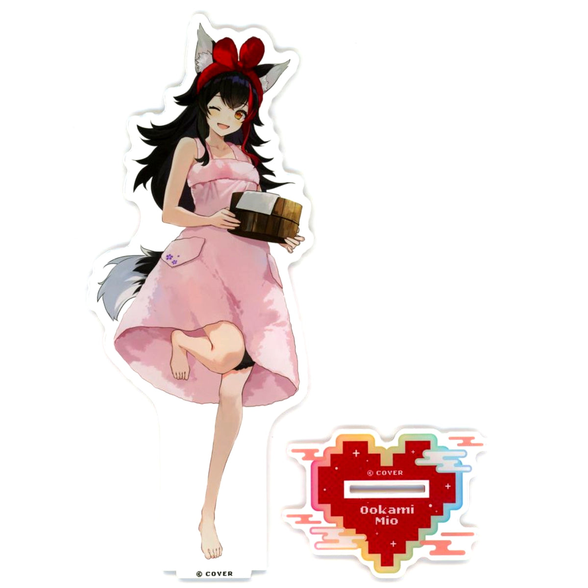 Ookami Mio Large Acrylic Stand Furo Agari Ver. Virtual YouTuber Holo Live Gokurakuyu RAKU SPA Collab Vol 8 Furo Life Mail Order Exclusive [USED]