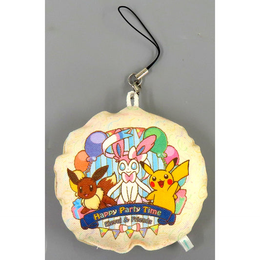 Pikachu & Eevee & Sylveon Eevee and Friends Fun Party Cushion Strap Pokemon [USED]