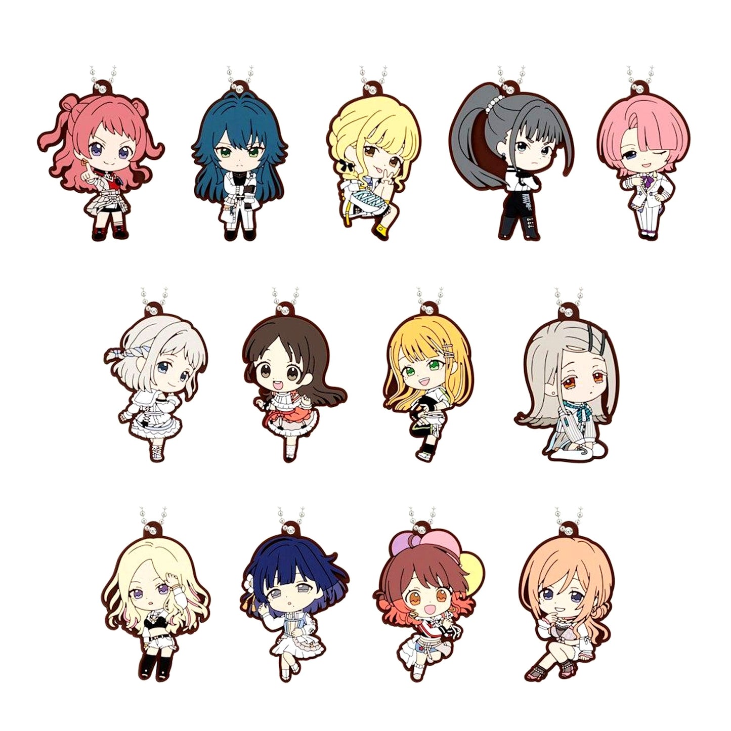 Set of 13 Gakuen Idolmaster Rubber Mascot 3 [USED]
