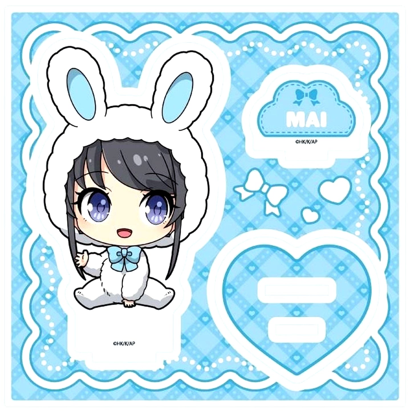 Mai Sakurajima 02. Seishun Buta Yarou wa Santa Claus no Yume wo Minai White Winter Ver. Mini Character Illustration Acrylic Stand Plate [USED]