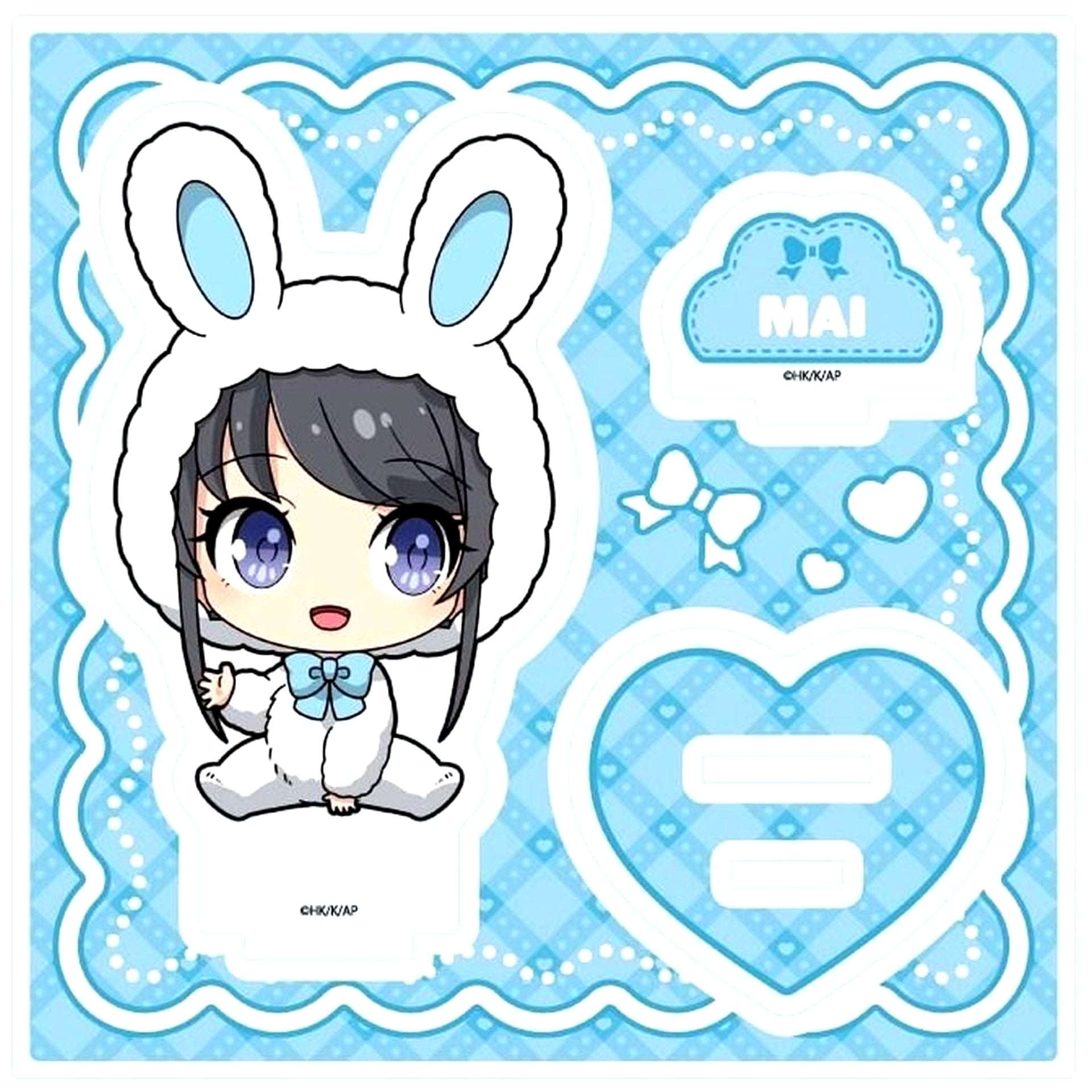 Mai Sakurajima 02. Seishun Buta Yarou wa Santa Claus no Yume wo Minai White Winter Ver. Mini Character Illustration Acrylic Stand Plate [USED]