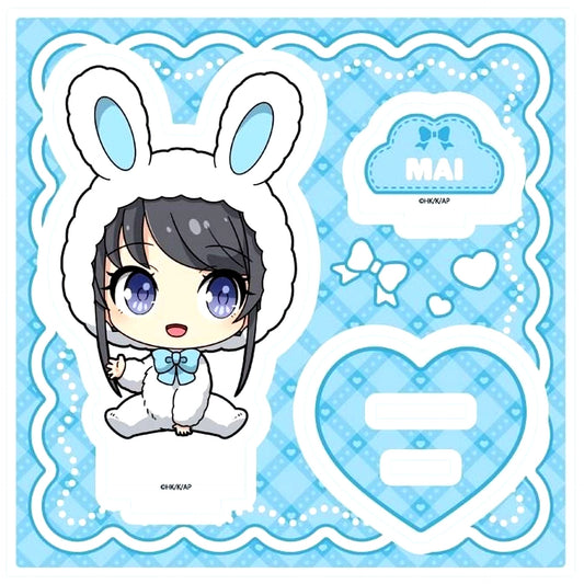 Mai Sakurajima 02. Seishun Buta Yarou wa Santa Claus no Yume wo Minai White Winter Ver. Mini Character Illustration Acrylic Stand Plate [USED]