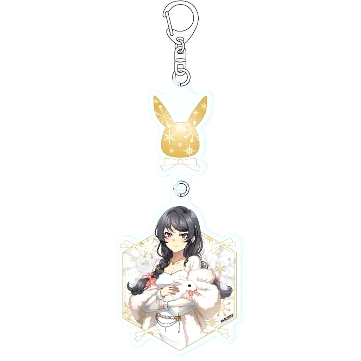Mai Sakurajima 01. White Winter Ver. Illustration Interlocking Acrylic Keychain Rascal Does Not Dream of Santa Claus [USED]