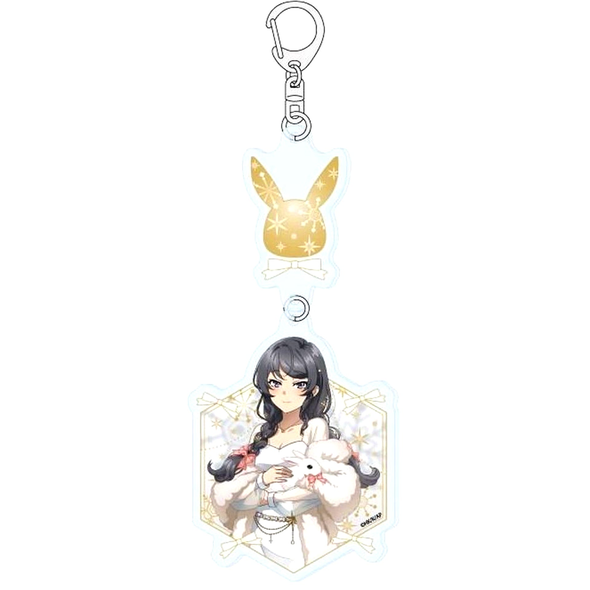 Mai Sakurajima 01. White Winter Ver. Illustration Interlocking Acrylic Keychain Rascal Does Not Dream of Santa Claus [USED]