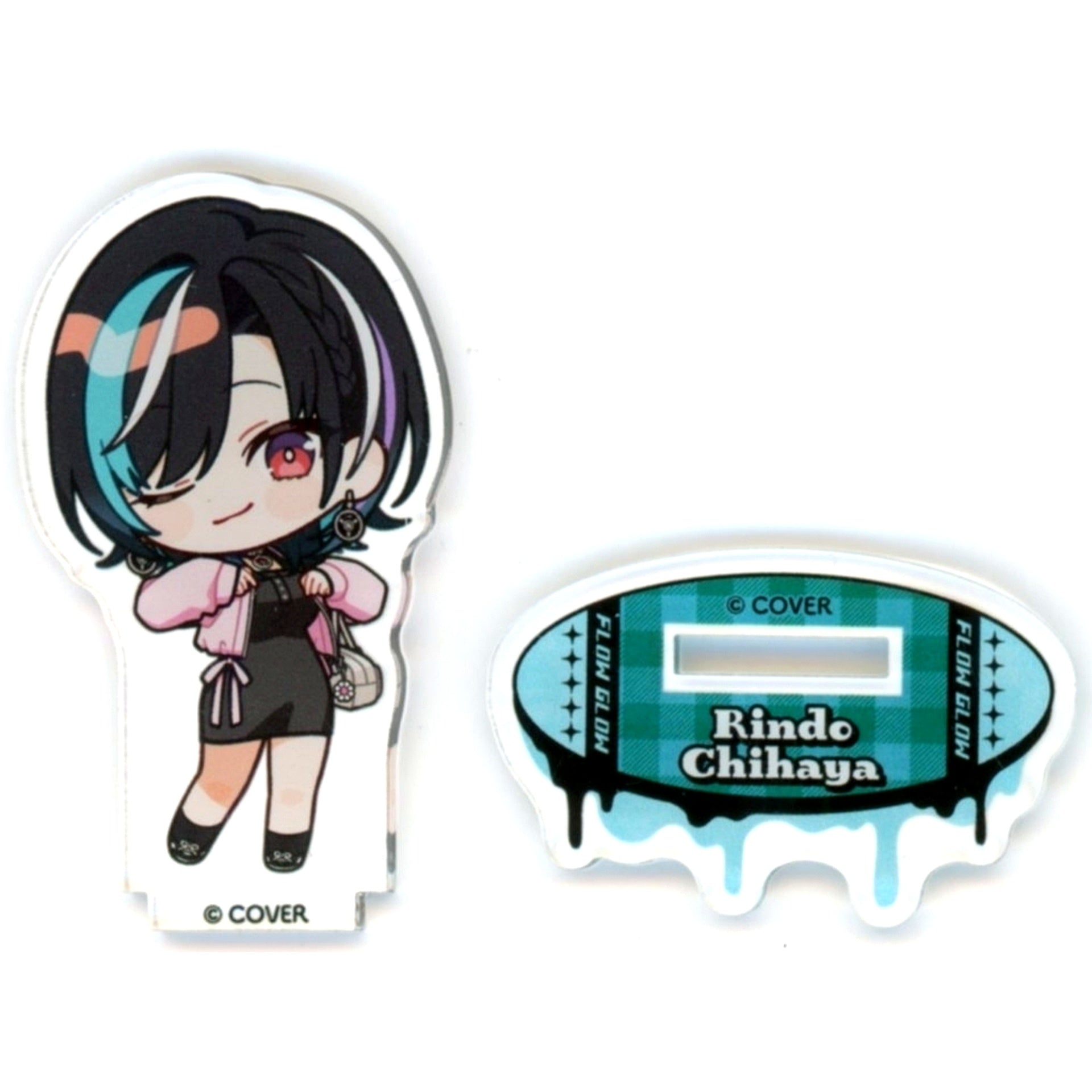 Rindo Chihaya Trading Mini Character Acrylic Stand Spring Outfit Ver. Virtual YouTuber Hololive FLOW GLOW TOWER RECORDS CAFE Spring has come [USED]