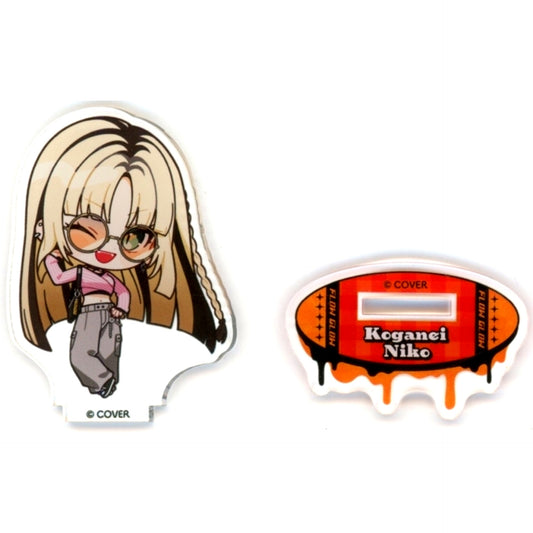 Koganei Niko Trading Mini Character Acrylic Stand Spring Outfit Ver. Virtual YouTuber Hololive FLOW GLOW x Tower Records Cafe [USED]
