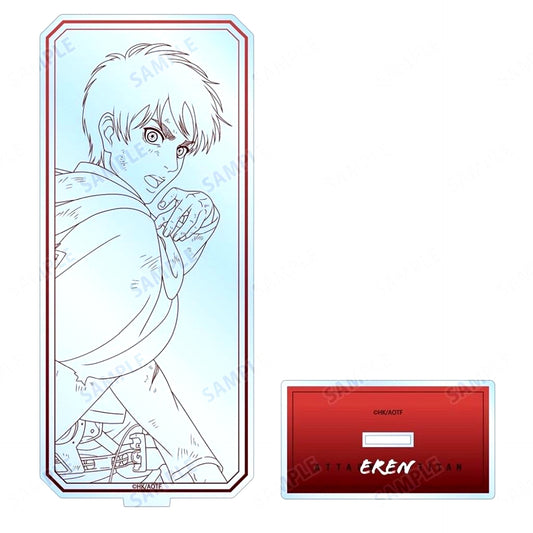 Eren Yeager Line Art Illustration Back to Battle Ver. Series 2 Big Acrylic Stand Attack on Titan [USED]