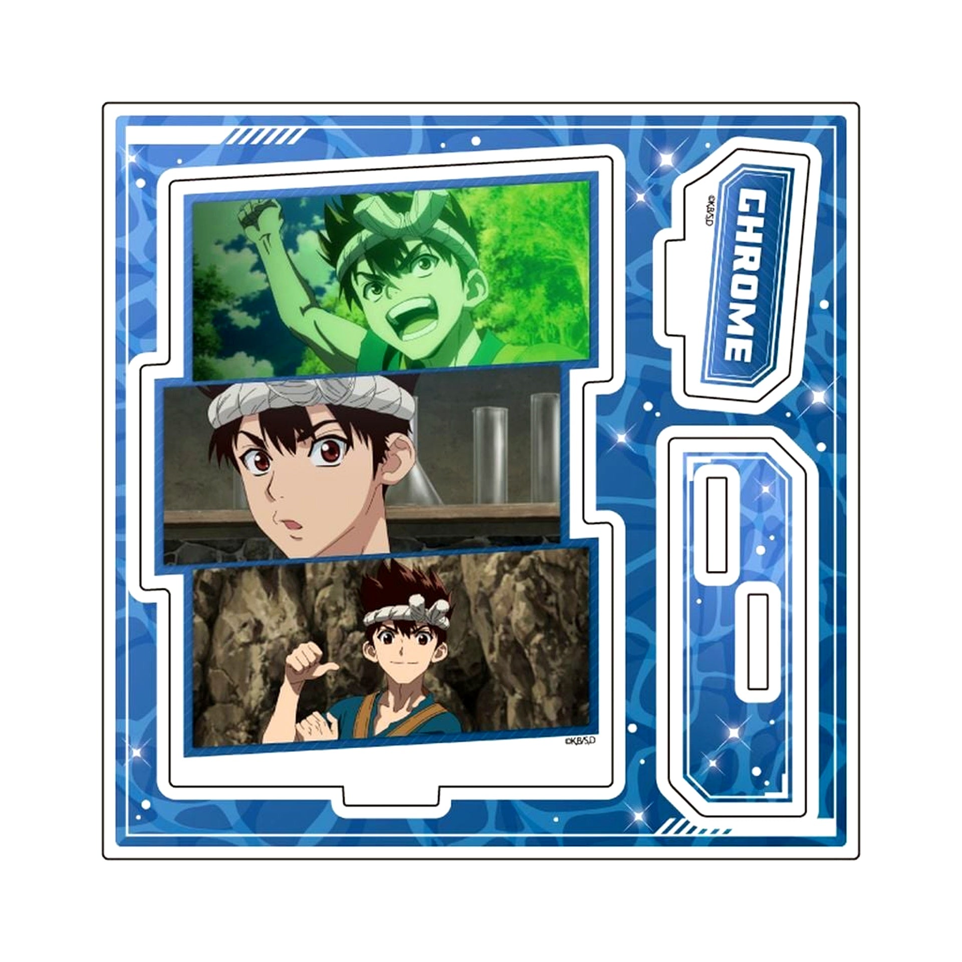 Chrome No. 24 Dr. STONE Scene Shot Illustration Acrylic Stand Plate [USED]
