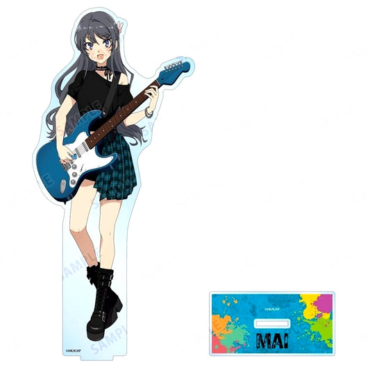 Mai Sakurajima Illustration Guitar Playing Ver. BIG Acrylic Stand Rascal Does Not Dream Series POP UP SHOP in TOWER RECORDS in 2026 [USED]