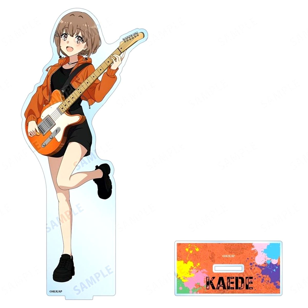 Kaede Azusagawa Illustration Guitar Performance Ver. Big Acrylic Stand Rascal Does Not Dream Series POP UP SHOP in TOWER RECORDS in 2026 [USED]