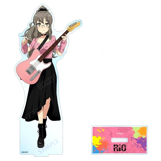 Rio Futaba Seishun Buta Yarou Series Illustration Guitar Performance Ver. BIG Acrylic Stand POP UP SHOP in TOWER RECORDS in 2026 [USED]