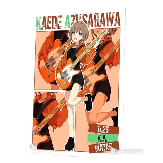 Kaede Azusagawa Illustration Guitar Playing Ver. A5 Acrylic Panel Rascal Does Not Dream Series POP UP SHOP in TOWER RECORDS in 2026 [USED]